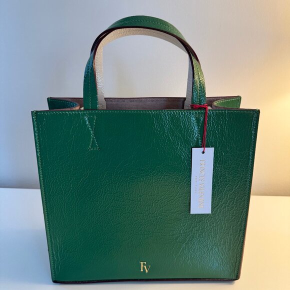 NWT Frances Valentine Margo Tote in Green Naplak Leather - The Perfect Bag - Picture 7 of 13